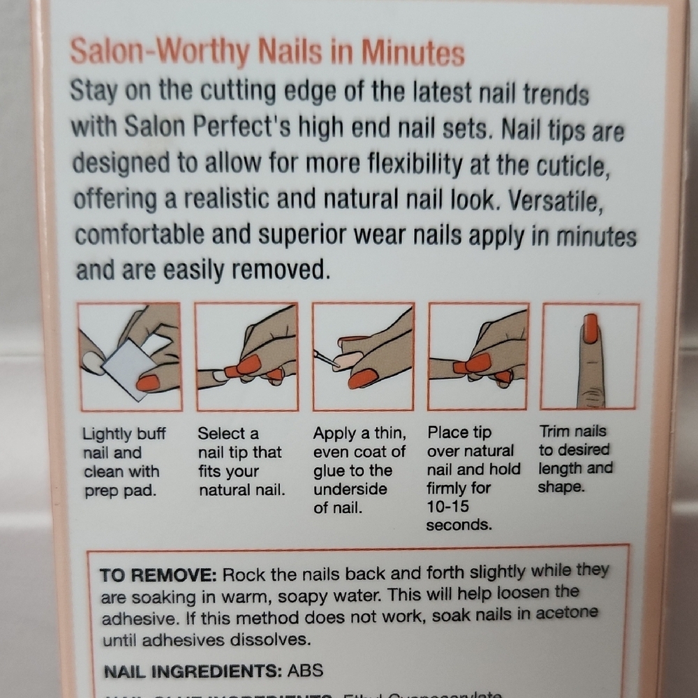 🌸3 For $18🌸 Salon Perfect Black Shimmer Press-On Nails- NWT Damaged Box - Picture 4 of 4
